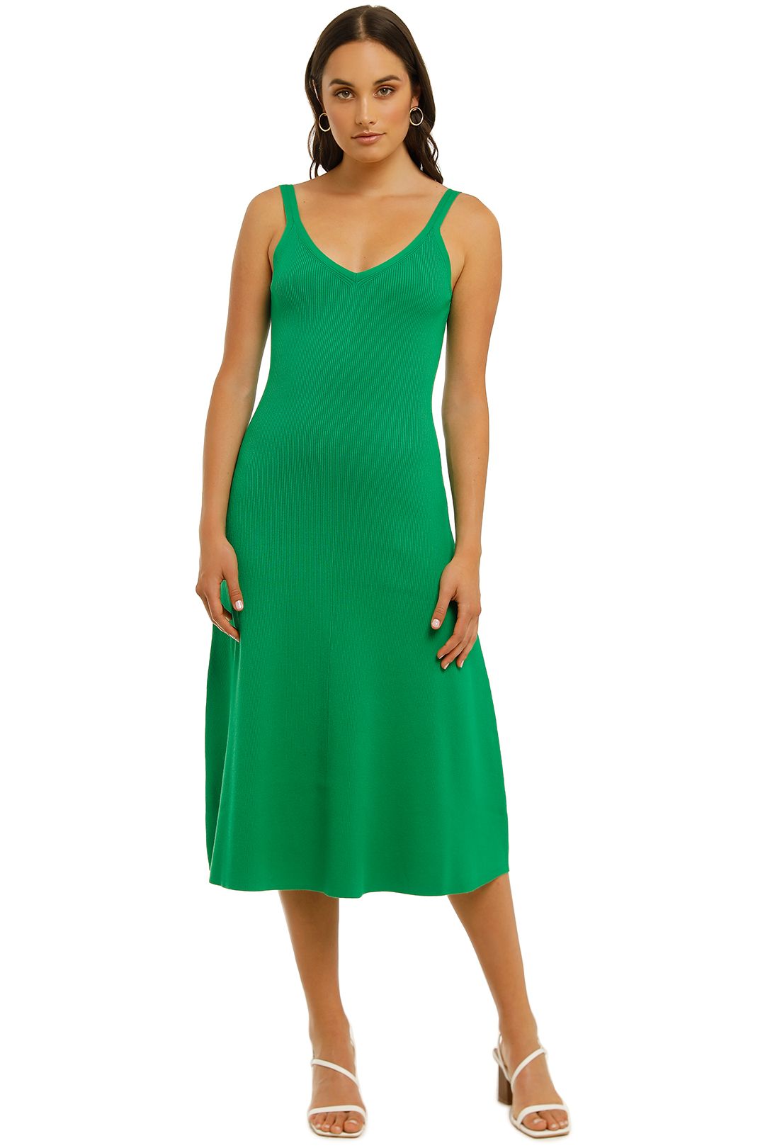 Rib Slip Knit Dress in Vivid Green by ...